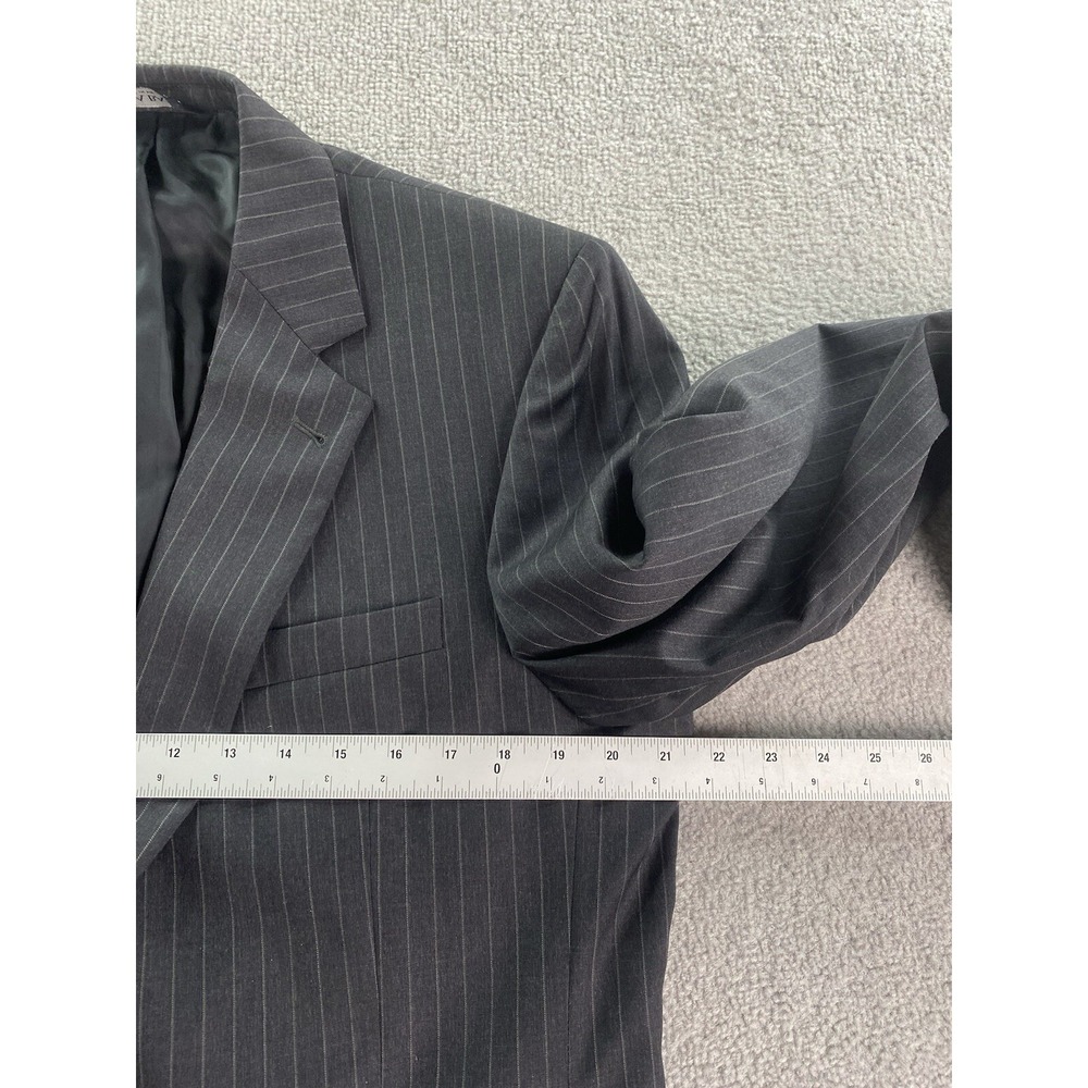 Jos. A Bank Suit 41 L Gray Wool Striped Premium Business Jacket Pants Set 36x34 - Picture 4 of 16